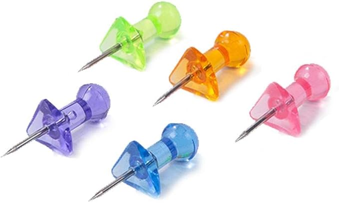 Deli E0030 Transparent Colored Push Pin 100-Pack, Multicolor- Pack Of 05 - Image 2